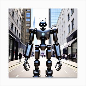 Robot In The City 25 Canvas Print