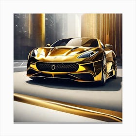 Gold Sports Car 24 Canvas Print