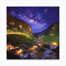 Night In The Valley Canvas Print