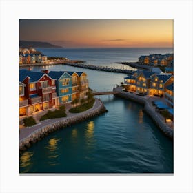 Sunset At The Marina Canvas Print