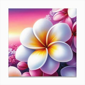 Frangipani Flowers 1 Canvas Print