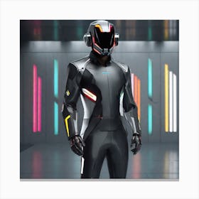 Futuristic Man In Futuristic Suit 10 Canvas Print