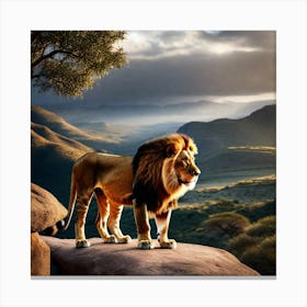 Lion In The Wilderness 1 Canvas Print