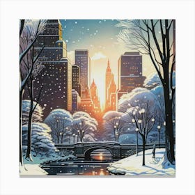 New York City In Winter Canvas Print