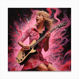 AI Taylor Swift Playing Guitar Canvas Print