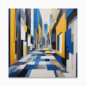 Blue And Yellow Street Canvas Print