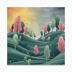 Landscape With Trees 3 Canvas Print