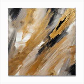 Abstract Gold And Black Painting Canvas Print