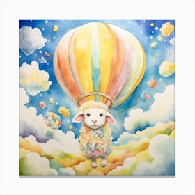 Sheep In A Hot Air Balloon Canvas Print