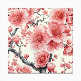 Chinese Cherry Blossoms Wallpaper Canvas Print