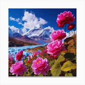 Roses In The Mountains 2 Canvas Print