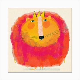 Big Lion With Colourful Mane Square Canvas Print