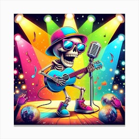 Skeleton With Guitar 3 Canvas Print