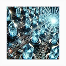 Cascade Sovereignty Scifi Crystal Defenders Energy Waves Canvas Print