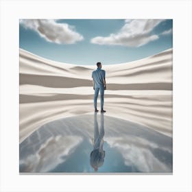 Man Standing In A Desert 1 Canvas Print