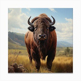 American Bison In Wilderness Canvas Print