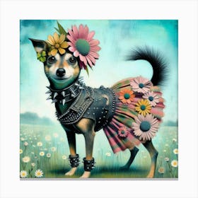 Cute punk dog 7 Canvas Print