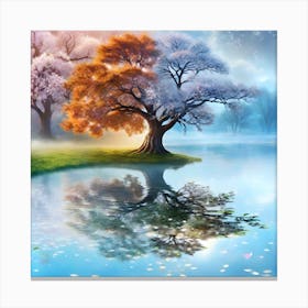 Tree By The Water Canvas Print