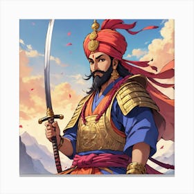 Sikh Warrior as a Samurai Canvas Print