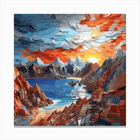 Sunset Over Mountains Canvas Print