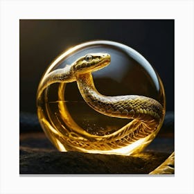 Snake In Glass Ball 1 Canvas Print