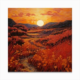 Sunset Over Poppies 1 Canvas Print