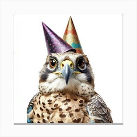 Hawk In Party Hat Canvas Print