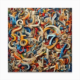 Numbers And Letters Canvas Print