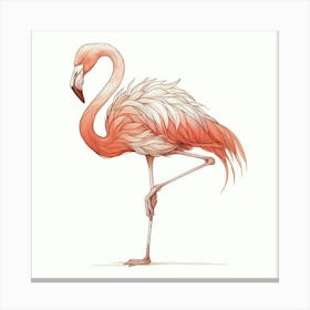 Line Art flamingo Canvas Print