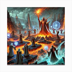 A Scene Depicting The Role Of The Elemental Sorcer Canvas Print