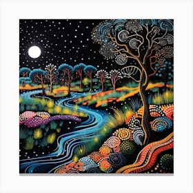 Aboriginal Art Neo Canvas Print