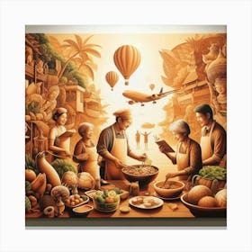 Cultural Cuisine Lessons: How to Cook Exotic Dishes and Learn About Their Origins Canvas Print