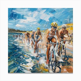 Triathlon On The Beach 1 Canvas Print