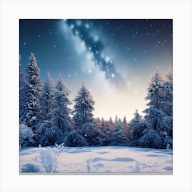 Winter Night Sky 2 Canvas Print
