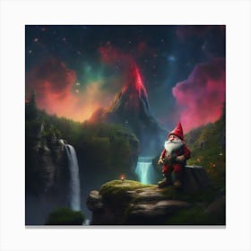 Gnome in a mushroom hat Canvas Print