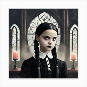 wednesday Addams portrait Canvas Print