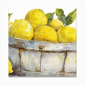 Lemons In A Basket Canvas Print