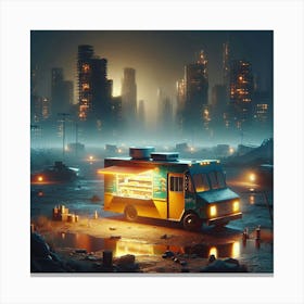 Food Truck In The City Canvas Print