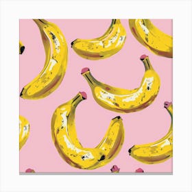 Bananas On Pink Background 9 Canvas Print