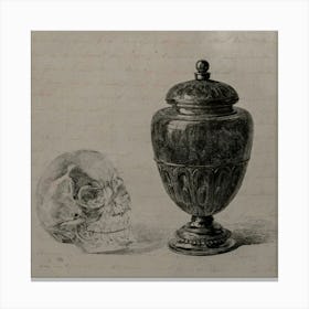 Urn And Skull Canvas Print