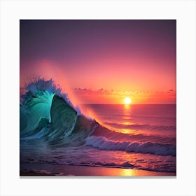 Sunset Ocean Wave Canvas Print