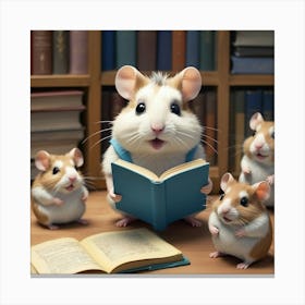 Reading Hamsters Canvas Print