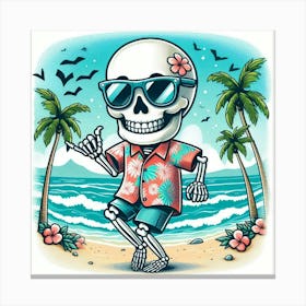 Skeleton Summer Time Canvas Print