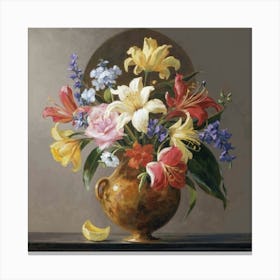 Lilies In A Vase Canvas Print