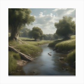 Stream In The Woods 41 Canvas Print