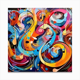 Abstract Music Notes 1 Canvas Print