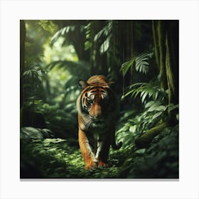 Tiger In The Jungle Canvas Print