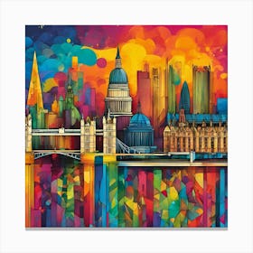 London Skyline Abstract Art Canvas Print