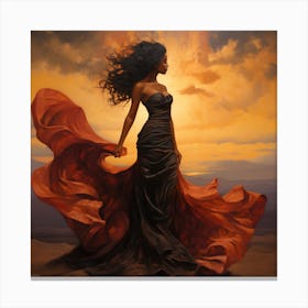 'The Woman In The Red Dress' Canvas Print