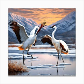 Cranes In Flight Canvas Print